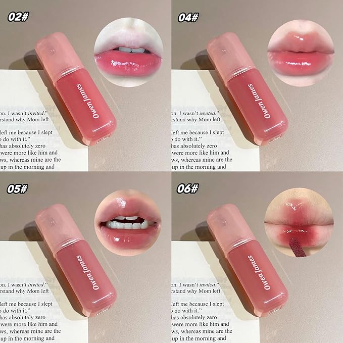 4PCS Hydrating Lip Gloss Set,Highly-Pigmented Korean Lip Glaze,Plumping Lipgloss, Moisturizing Mirror Liquid Lipstick, Non-Stick Cup,Glossy Finish,Long-lasting Natural Makeup