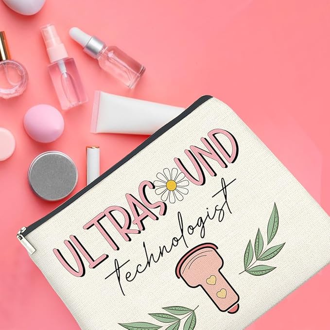 Ultrasound Technologist Gift Makeup Bag Sonogram Tech Gifts, Gifts for Women Sonographer Nurse Cosmetic Bag Zipper Makeup Pouch