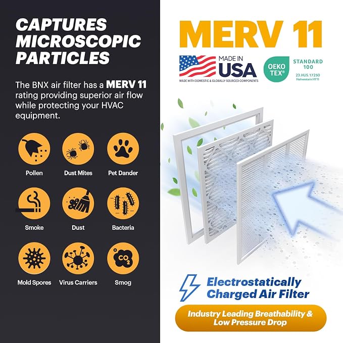 BNX TruFilter 16x25x2 Air Filter MERV 11 - Image 3