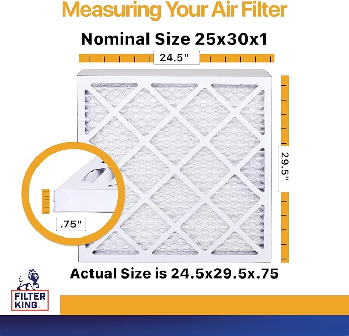 Filter King 25x30x1 Air Filter | 4-PACK | MERV 13 HVAC Pleated A/C Furnace - Image 2