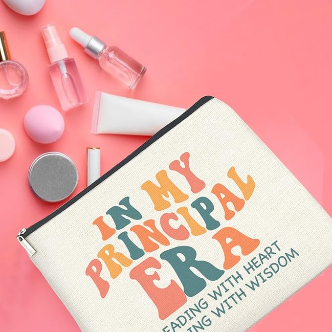 Principal Gifts Makeup Bag Principal Thank You Gifts in My Principal Era Cosmetic Bag Zipper Makeup Pouch