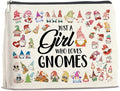 Gnome Lover Makeup Bag - Gifts for Women, Girl, Daughter, Sister, Bestie - Just a Girl Who Loves Gnomes Zipper Makeup Pouch