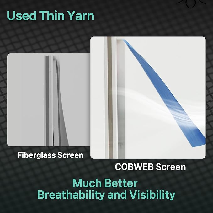 Premium Window Screen Replacement DIY KIT 39"51" Blocks Rain, Pet Scratch - Image 5