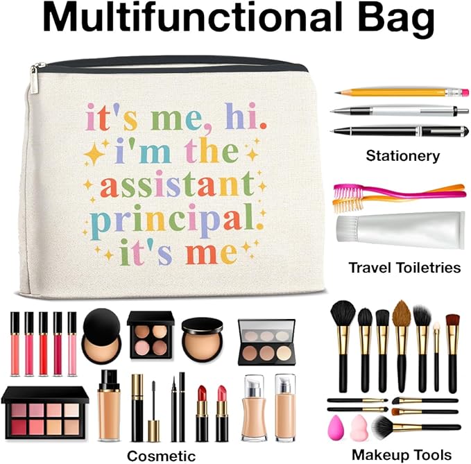 Makeup Bag Assistant Principle Gifts for Women, Assistant Principal Appreciation Gift in My Assistant Principal Era Cosmetic Bag Zipper Makeup Pouch