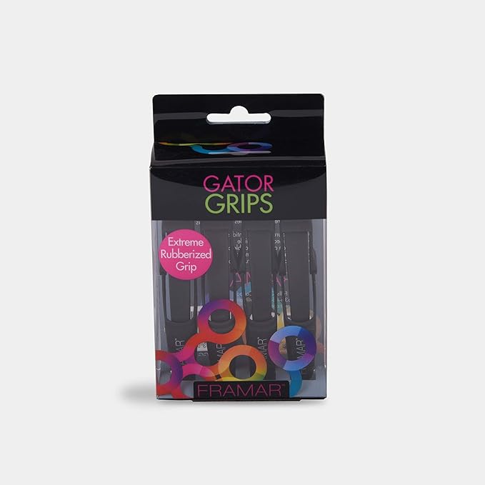 Framar Gator Grips Black Styling Hair Clips - Professional Black Hair Clips with Hair Styling and Sectioning, Rubberized - Wide Teeth & Durable for Hair Salon – 4 Pack