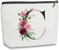 Initial Makeup Bag, Personalized Gifts for Women, Bridesmaid Gifts, Birthday Gifts for Women Mom, Gifts for Best Friend, Bride Bridesmaid Cosmetic bag (Letter C)