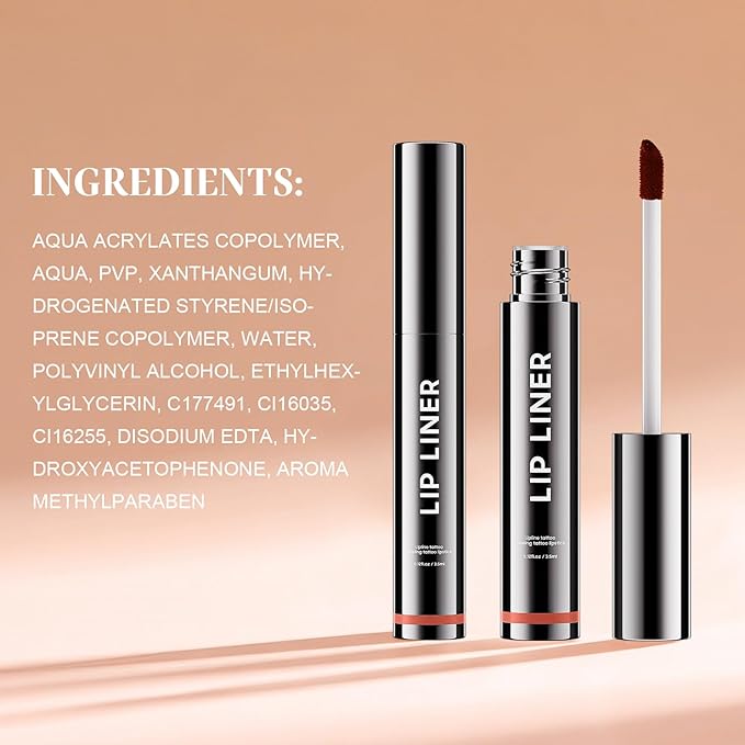 Lip Stain - Long Wear Tattoo Lip Liner, Waterproof & Transfer-proof Peel Off Lip Stain with Matte Finish, Lip Tint For All Skin Types, Great Gifts for Women (Coral)