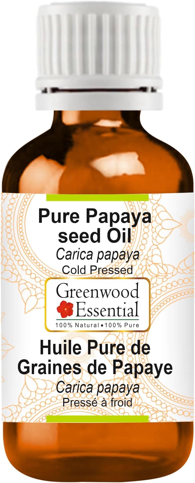 Greenwood Essential Papaya seed Oil (Carica papaya) | Cold Pressed | Natural | Undiluted | For Diluting Essential Oils | For Skin & Massage | Men & Women | 30ml (1 oz)
