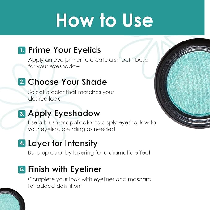 Vera Moore Eyeshadow, Highly Pigmented Eyeshades and Textures, Provide Bold and Lasting Looks, Suitable for Any Event, Easily Blendable Eye Makeup in Multiple Shades. (Aqua)