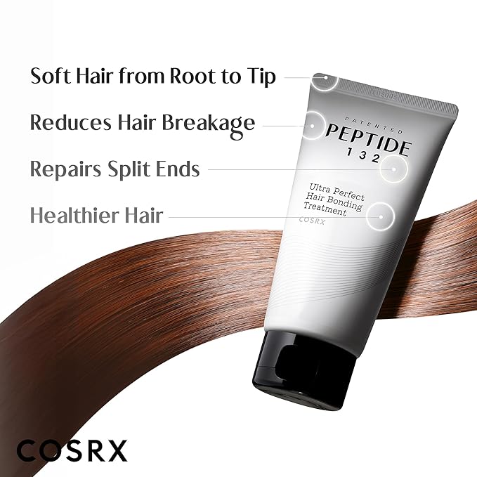 COSRX PEPTIDE 132 Hair Bonding Repair Treatment - Deep Conditioner Hair Mask for Damaged, Dry Hair, Repairs Breakage & Split Ends, For All Hair Types, Stocking Stuffers – 4.05 fl oz