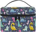 Makeup Bag, Cute Funny Dinosaurs Travel Makeup Organizer Bag Cosmetic Cases Toiletry Bags for Girl Women Ladies