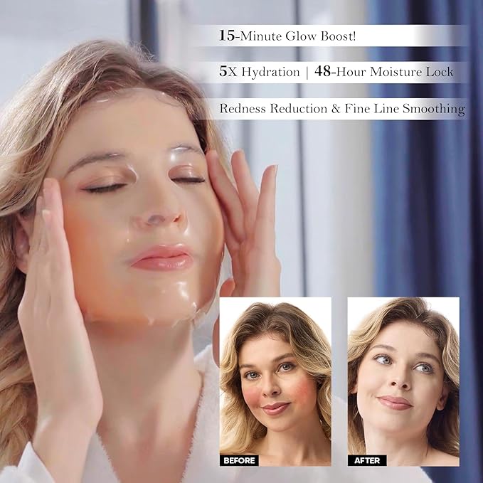 Bioactive Collagen Face Mask,Separated Serum Gel 33ml And Powder Membrane, Real Deap Skin Care Beauty SPA,Hydrating,Repairing,Revitalizing, Anti-Aging (5 pair)