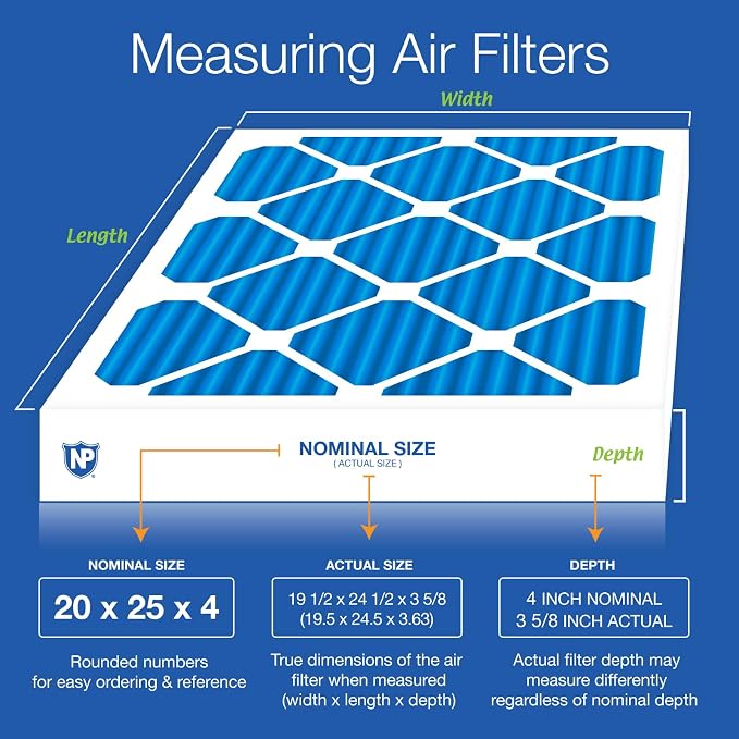Nordic Pure 20x25x4 Pleated Air Filters MERV 7 Plus Carbon 1 Pack - Image 2