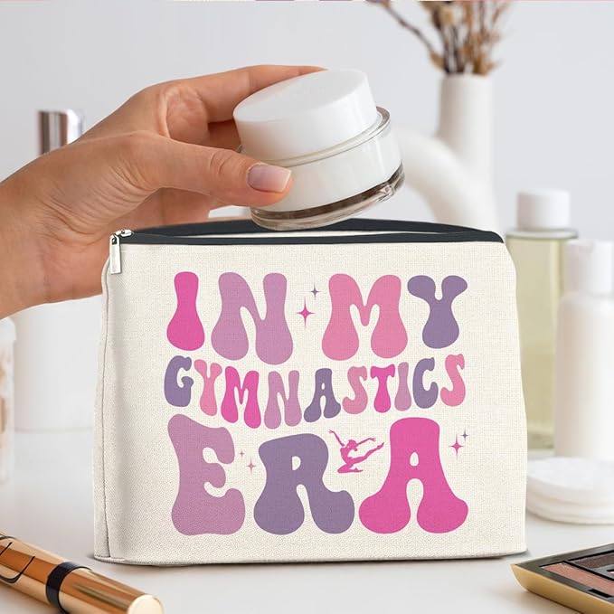 Makeup Bag Gymnast Gifts for Women, Funny Gymnastics Gifts in My Gymnastics Era Cosmetic Bag Zipper Makeup Pouch