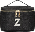 EURYNOME Makeup Bag with Custom Letter Z, Water-Resistant Travel Organizer Pouch, (8.3x5.1x5.1 Inch) Cosmetic Case for Women