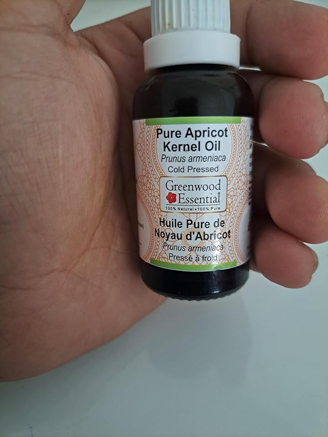 Greenwood Essential Pure Apricot Kernel Oil (Prunus armeniaca) Cold Pressed 30ml (1 oz)