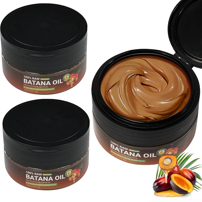 Batana Oil for Hair Growth, Dr Sebi 100% Pure Organic Natural Ingredients from Honduras Reduces Hair Loss, Restores Dry Damaged Hair for Women Men