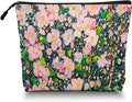 Cosmetic Bags Travel Makeup Toilet Case Waterproof Pouch for Women Girls 6.7X9.45inches - Lovely Pink - Bloom Tapestry
