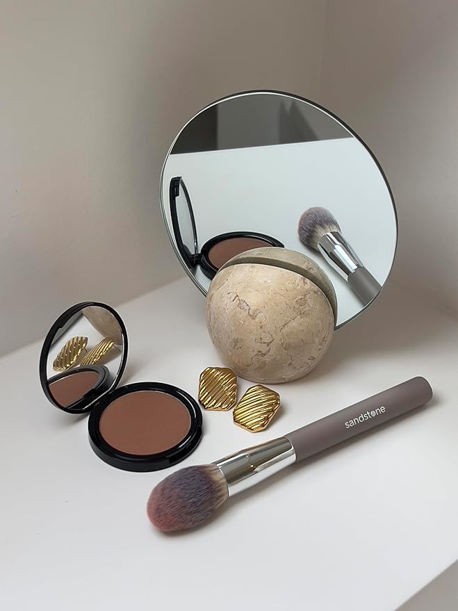 Sandstone Scandinavia Soft Collection Makeup Brush - Professional Premium Powder brush for applying and blending loose and compact powder. Ultra soft bristles. Vegan brush for all skin types