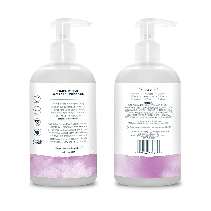 Kirk's Odor Neutralizing Hydrating Hand Soap, Rosemary Sage 12 Ounce