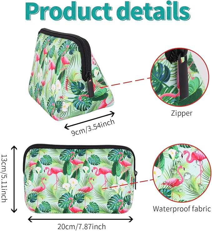 Cosmetic Bag Waterproof Neoprene Zipper Pouch Travel Portable Toiletry Makeup Bags Organizer Case for Women and Girls
