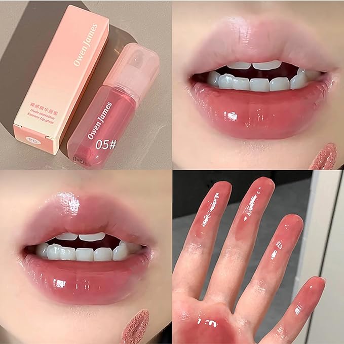 4PCS Hydrating Lip Gloss Set,Highly-Pigmented Korean Lip Glaze,Plumping Lipgloss, Moisturizing Mirror Liquid Lipstick, Non-Stick Cup,Glossy Finish,Long-lasting Natural Makeup