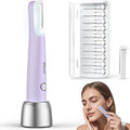Dermaplane Razor for Women Face, WLU Rechargeable Face Dermaplaning Tool – Peach Fuzz, Facial Hair & Exfoliation Removal, Sonic Technology with LED Light, 3 Speeds & 10 Blades (Purple)
