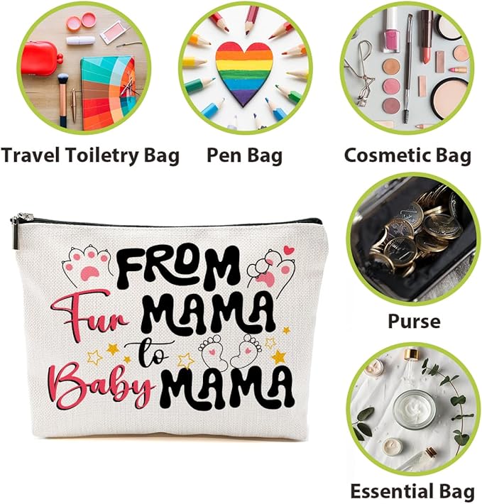 Mom to Be Gift Makeup Bag, Expecting Mom Gifts Cosmetic Bag, Funny Organizer Zipper Pouch, Pregnancy Gifts for First Time Moms Women New Mama Mummy Friends Mothers Day