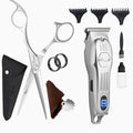 Fagaci Professional Hair Trimmer & Hair Scissors Set Extremely Sharp, Hair Cutting Scissors Professional, Hair Shears, Barber Scissors Set for Men and Women, Hair Edger T-Blade
