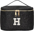 EURYNOME Makeup Bag with Custom Letter H, Water-Resistant Travel Organizer Pouch, (8.3x5.1x5.1 Inch) Cosmetic Case for Women