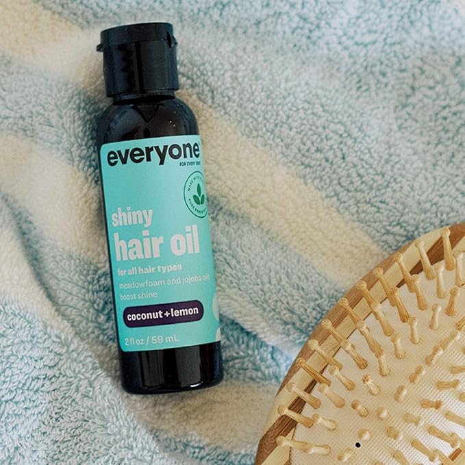 Everyone Hair Care Hair Oil - Coconut & Lemon, 2 fl oz Bottle, Hair Treatment Oils for Shiny Hair, Flyaways & Frizz Control, Sulfate Free & Paraben Free
