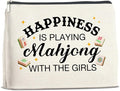 Mahjong Lovers Makeup Bag - Mahjong Gifts for Players - Happiness Is Playing with the Girls - Cosmetic Bag Zipper Makeup Pouch