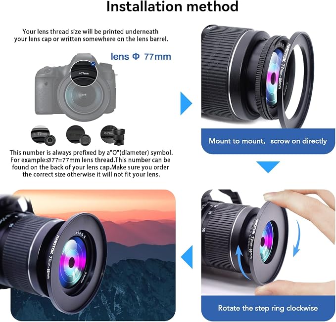 77mm Lens to 86mm Camera Lens Adapter, 77mm to 86mm Filter Step up Ring Adapter - Image 5