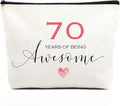 fkovcdy 70th Birthday Cosmetic Bag for Her - Inspirational Gift Decoration for Best Friend or Grandma