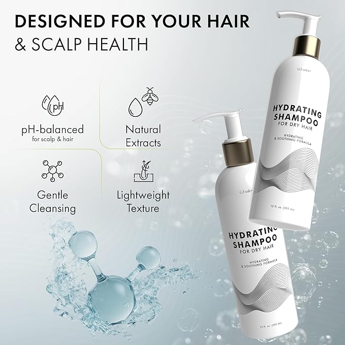 G-Fusion Hydrating Shampoo for Dry Hair – Honey & Aloe Moisture Boost for Deep Hydration & Silky Shine – Professional Moisturizing & Smoothing Formula with Sulfate-Balance Cleanse. 12 Fl Oz (355 ML)