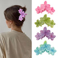 4Pcs Hawaiian Flower Hair Clips Large Matte Hair Claw for Women Non-Slip Strong Hold Multicolor Clips for Thick Hair, Hair Accessories for Women and Girls