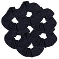 6 Pack Large Solid Scrunchies Hair Elastics-Navy