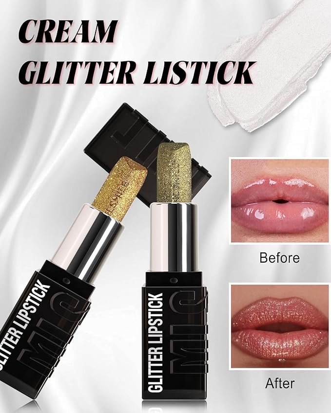Diamond Glitter Matte Lipstick, Long Lasting Waterproof Gold Pink Metallic Sparkling High Pigment Non-Stick Lip Tint Lip Gloss,Full-coverage Lipgloss, Christmas Lip Makeup Gift for Women Girl-05