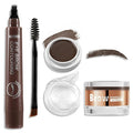 Boobeen Waterproof Eyebrow Pencil with Pomade, Brow Gel with Dual-ended Brush, Long-Lasting Natural Hair-Like Brows for All Skin Tones, Brown