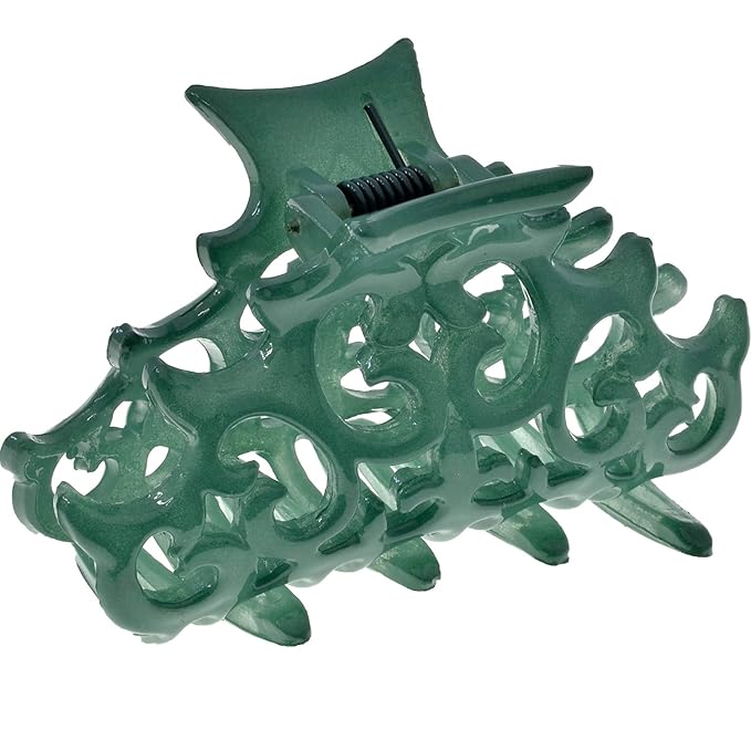 Camila Paris CP2907 French Hair Clip for Women, Green, Girls Hair Claw Clips Jaw Fashion Durable and Styling Hair Accessories for Women, Strong Hold No Slip Grip, Made in France