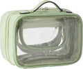 Veki Transparent Makeup Bag Travel Cosmetic Bags Case Waterproof Toiletries Bag Large Capacity Open Storage Bags Organizer With Zipper, Portable Make Up Organizer for Women and Girls