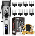 DSP Professional Hair Clipper for Men, Brushless Motor with 4CR DLC+Ceramic Blade, Rechargeable Cordless Hair Cutting Kit- Gift for Men (Silver)