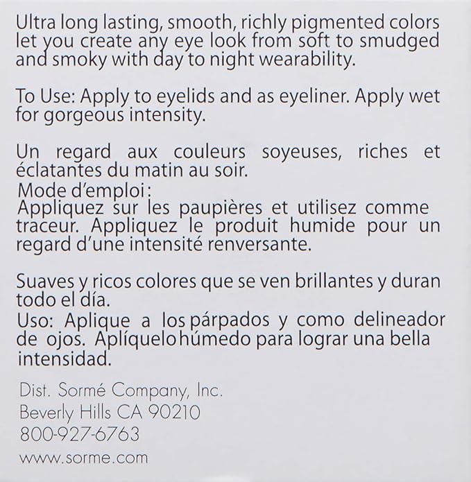 Sorme Cosmetics Long Lasting Eye Shadow, Taupe, 0.56 Ounce