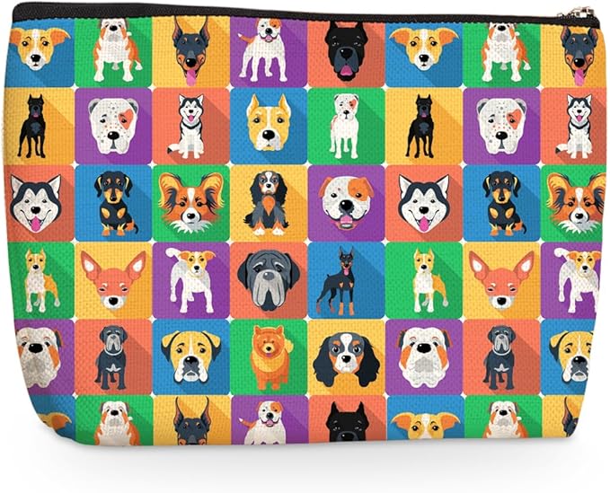 Cute Dog Makeup Bag, Large Capacity Travel Makeup Case Cosmetic Bags for Women, Portable Pouch Purse Travel Essentials Toiletries Accessories, Christmas Birthday Gifts for Women 3