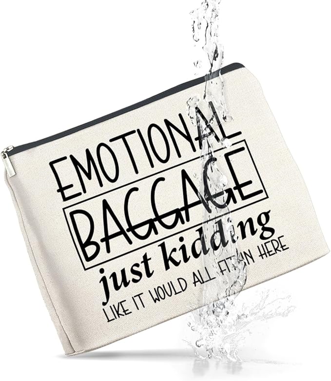 Funny Emotional Baggage Makeup Bag Gifts for Women Friends Bestie Soul Sister BFF, Cosmetic Bag Zipper Makeup Pouch