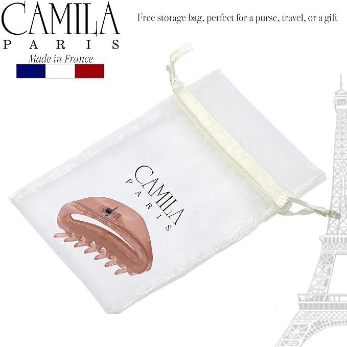 Camila Paris CP3123 French Hair Clip for Women, Nude, Girls Hair Claw Clip Jaw Fashion Durable and Styling Hair Accessories for Women, Luxury Ladies Strong Hold No Slip Grip Clamp, Made in France