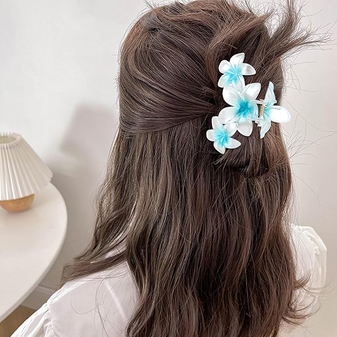 Ondder 4 Pcs Flower Hair Clips for Women 4.5 Inch Claw Clips Large Matte Hair Clips for Thick Hair Non Slip Strong Hold Big Hair Clips for Girls Jaw Hair Clips Hair Accessories for Women Girls