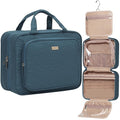 NISHEL Travel Toiletry Bag for Women Large Capacity, Makeup Essentials Organizer, Hanging Case for Accessories, Cosmetics, Lake-Blue