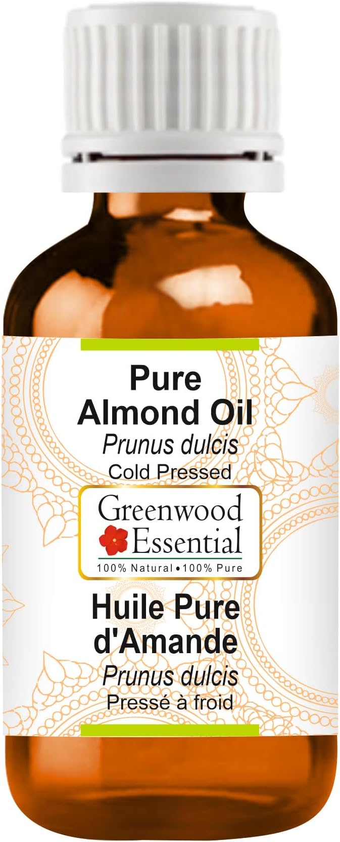 Greenwood Essential Pure Almond Oil (Prunus dulcis) Cold Pressed 100ml (3.38 oz)