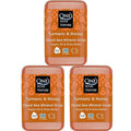 One With Nature Dead Sea Salt Turmeric Soap 7oz 3-Pack – Purifying and Exfoliating Soap Bar with Dead Sea Minerals and Honey for Face & Body, for Men & Women